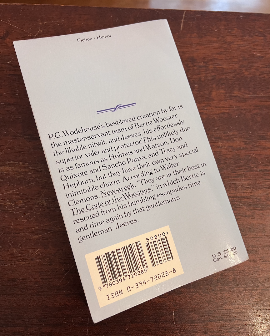 Back cover of book