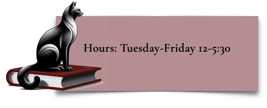 Cat with text: Opening hours Tuesday-Friday 12 to 5:30 p.m.